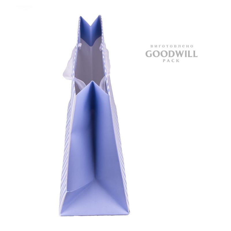 Бумажный пакет для одежды вид сбоку