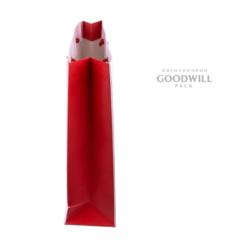 Картонный пакет с печатью вид сбоку