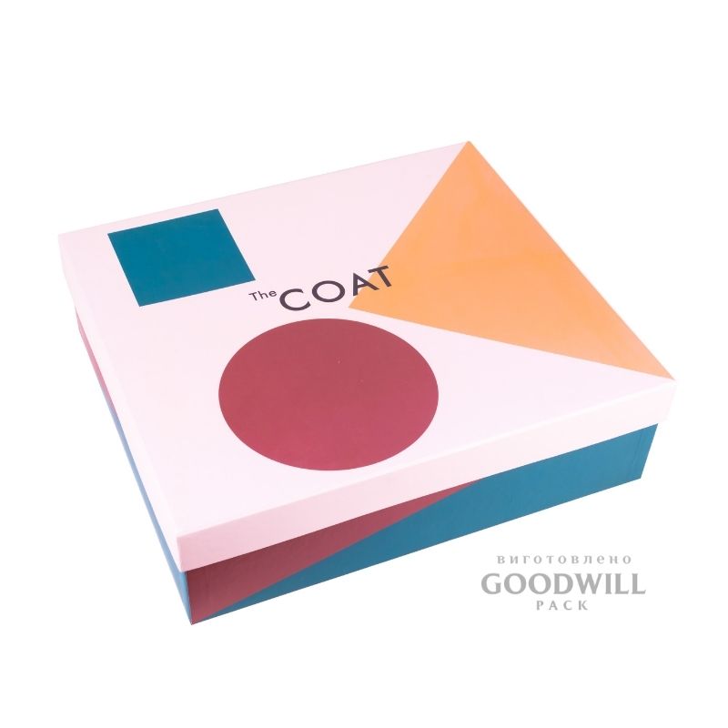 Коробка из переплетного картона для одежды с печатью фото