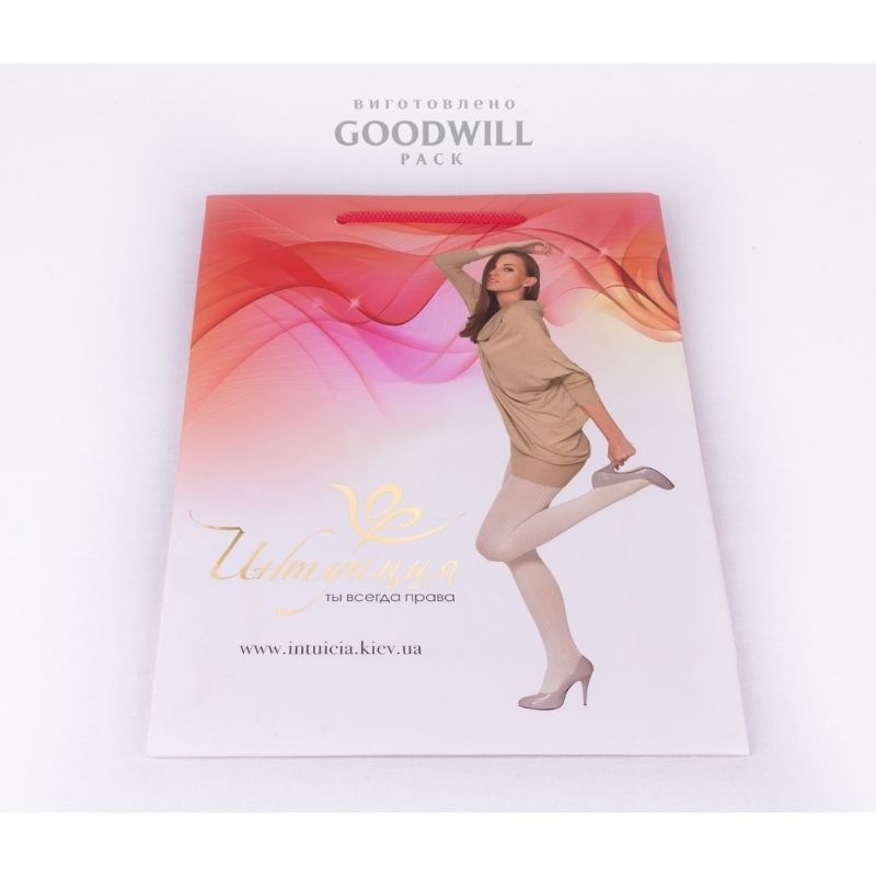 Пакет бумажный для одежды с печатью