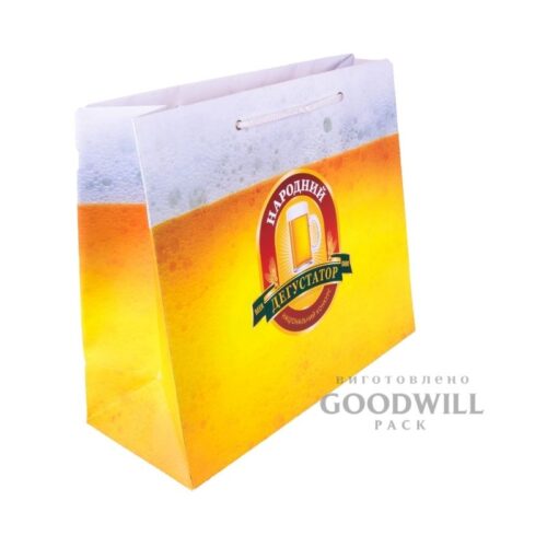 Пакет паперовий з друком логотипу 34*30*14
