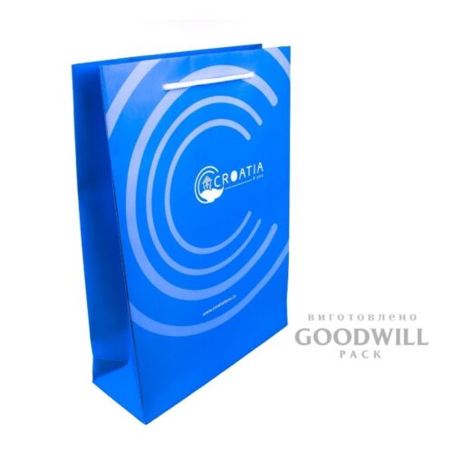 Пакет из бумаги с печатью логотипа