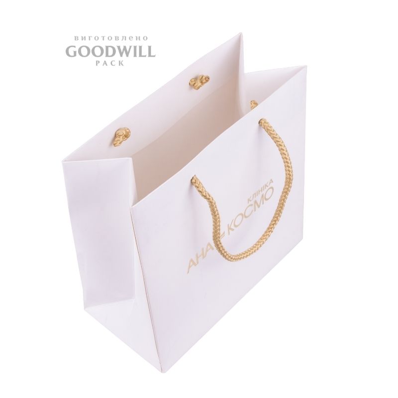 Пакет паперовий з логотипом для косметичної компанії 22*24*11 - Зображення 3