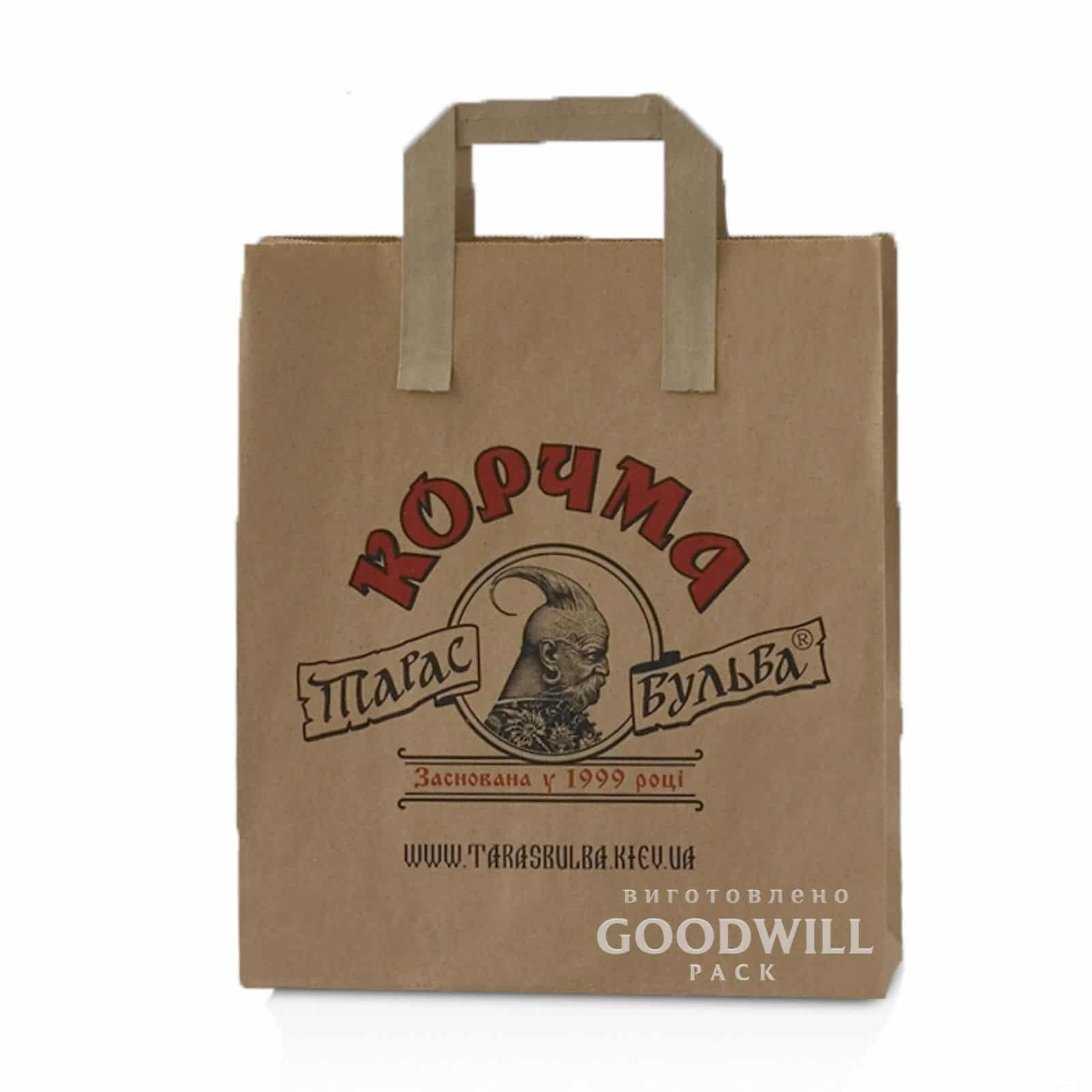 Пакет паперовий з приклеєними ручками