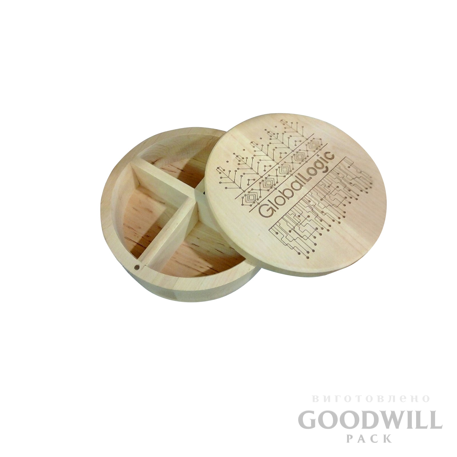 деревянная коробка круглая подарочная из берёзы