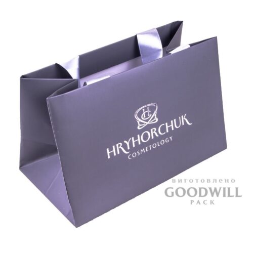 Фірмовий бумажний пакет з логотипом 22*14*12