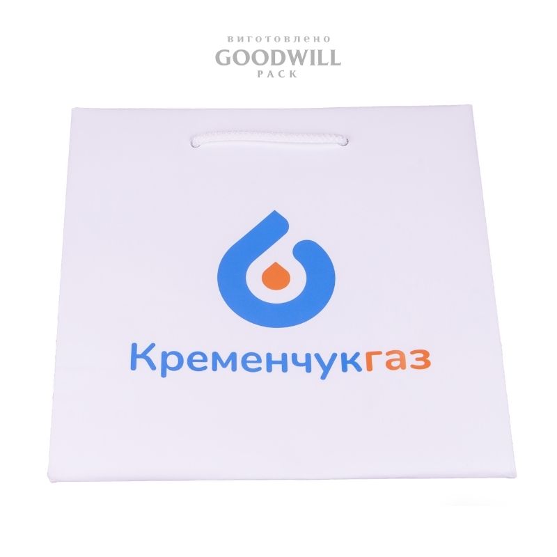 Пакет паперовий для корпоративних цілей з логотипом 22*23*12 - Зображення 4