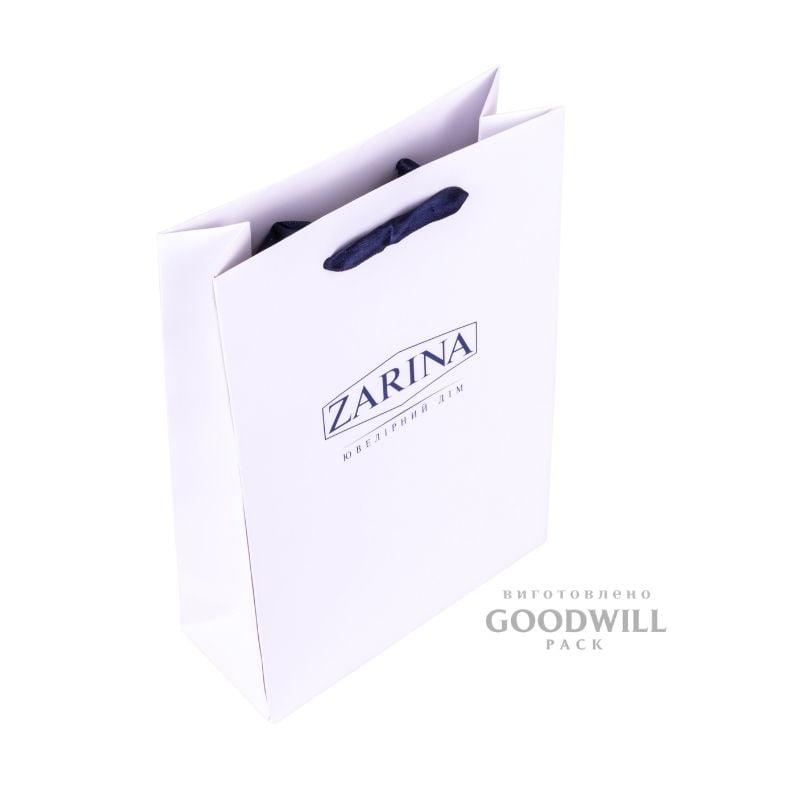 Картонный пакет с логотипом ювелирной компании