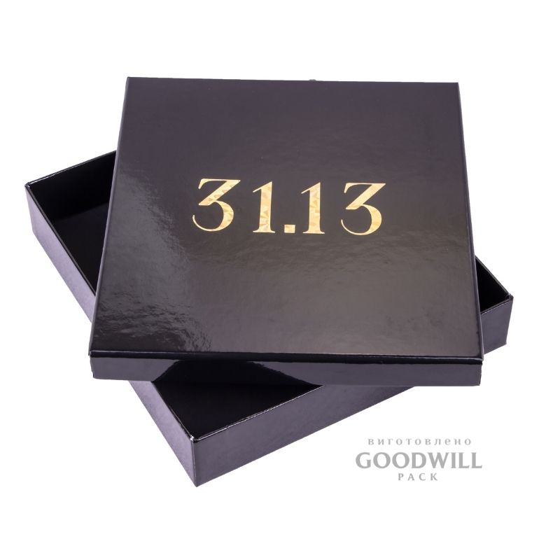 Коробка із переплетеного картону з тисненням логотипу голографічною фольгою для ювелірних прикрас фото