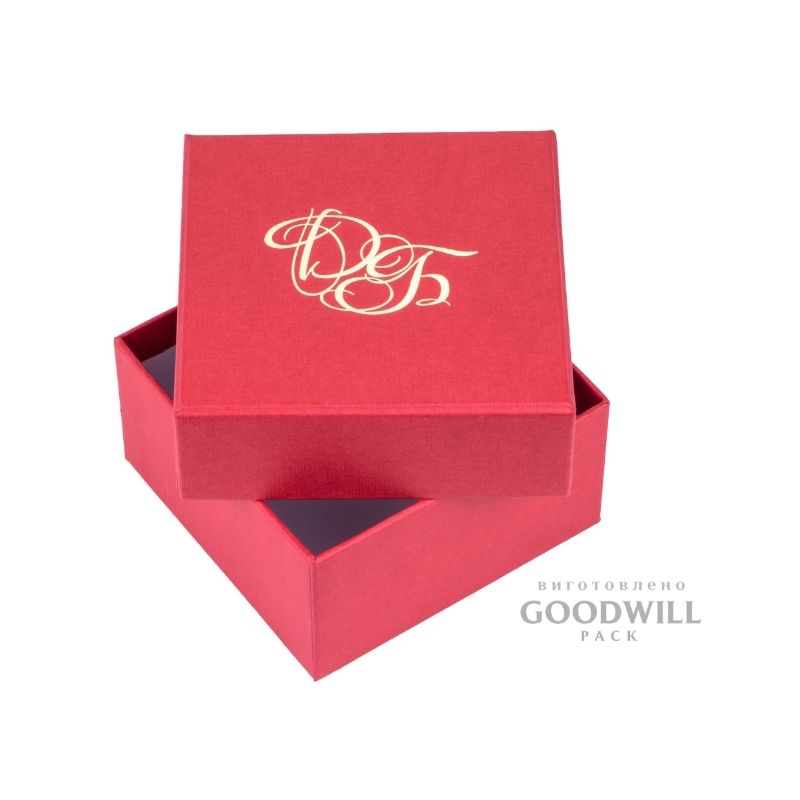 Коробка из переплетного картона с тиснением логотипа, изготовленная по индивидуальному заказу фото