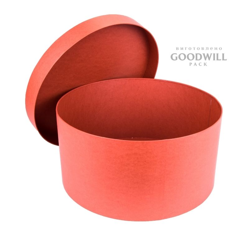Коробка кругла, виготовлена на замовлення квіткового магазину