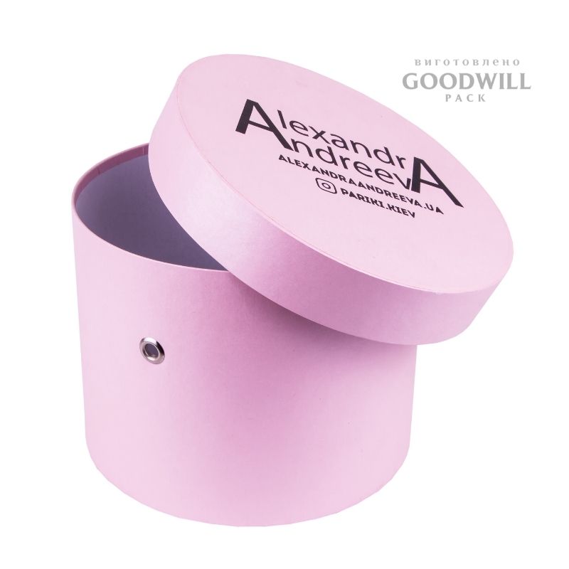 Коробка кругла з логотипом бренда для салону Alexandra Andreeva - Зображення 3