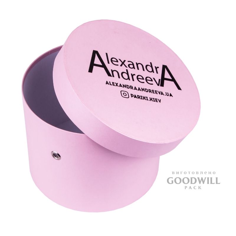 Коробка кругла з логотипом бренда для салону Alexandra Andreeva - Зображення 6