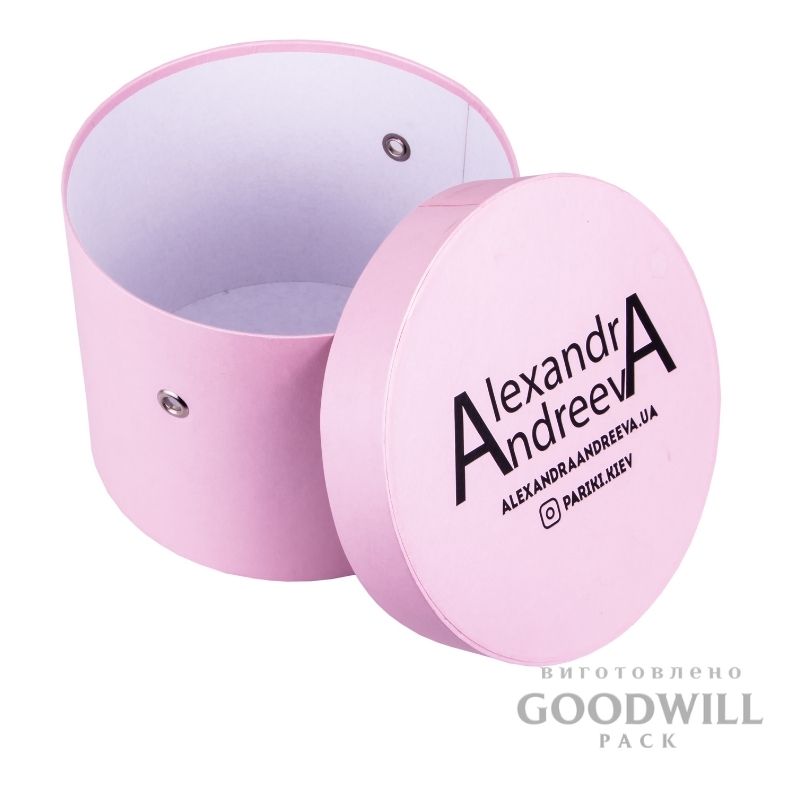 Коробка круглая с логотипом для салона Аlexandra Аndreeva фото