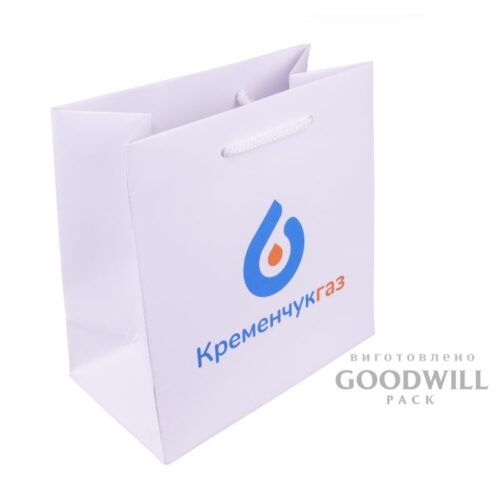 Пакет бумажный с логотипом для корпоративних целей фото