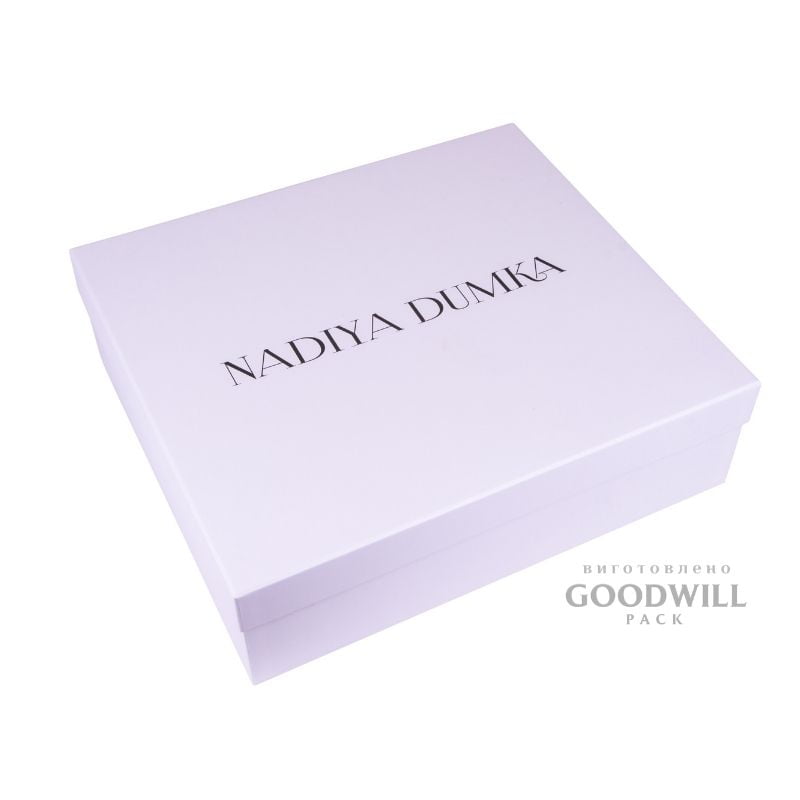 Брендована коробка біла з палітурного картону для одягу 34*30*10 - Зображення 4