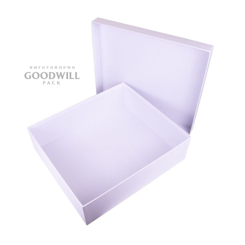 Брендована коробка біла з палітурного картону для одягу 34*30*10 - Зображення 3