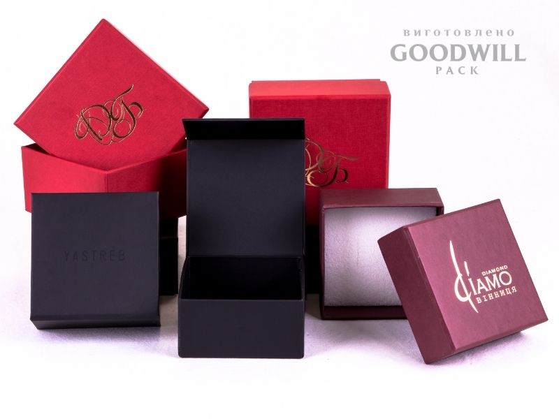 Коробки із палітурного картону з логотипом за індивідуальними розмірами фото