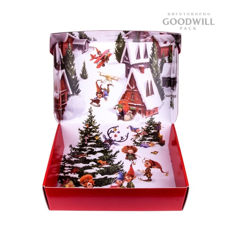 Брендована коробка з мікрогофрокартону подарункова 35*25*10 - Зображення 3