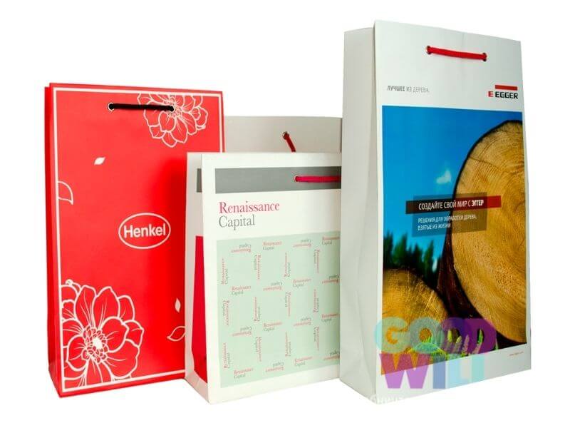 Картонні пакети з логотипом на замовлення фото