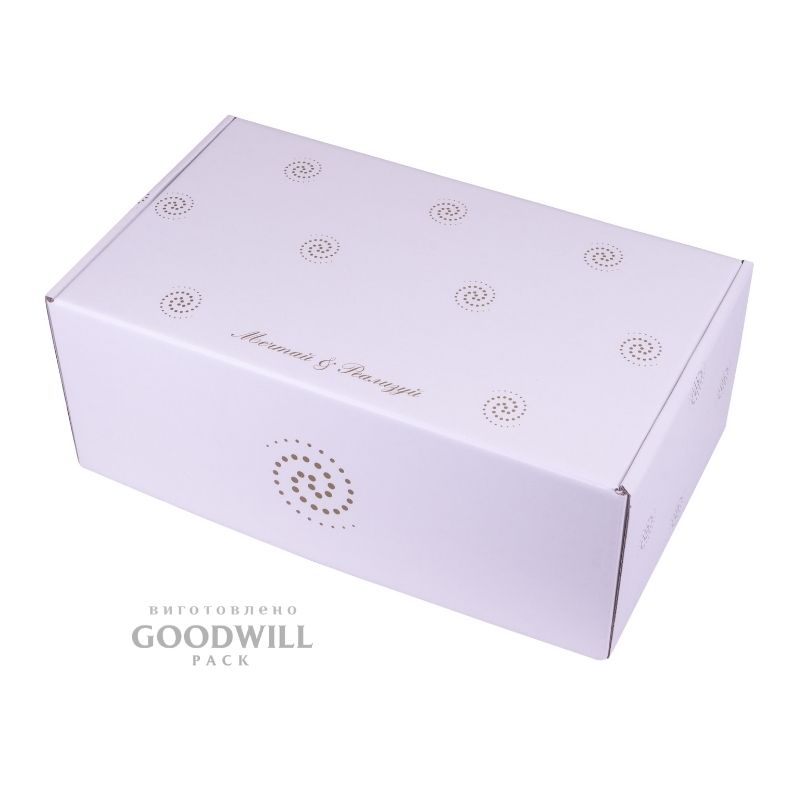 Коробка кашированная белая из микрогофрокартона фото