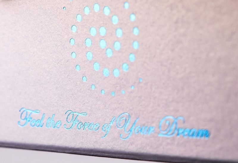 Тиснення бірюзовою фольгою фото