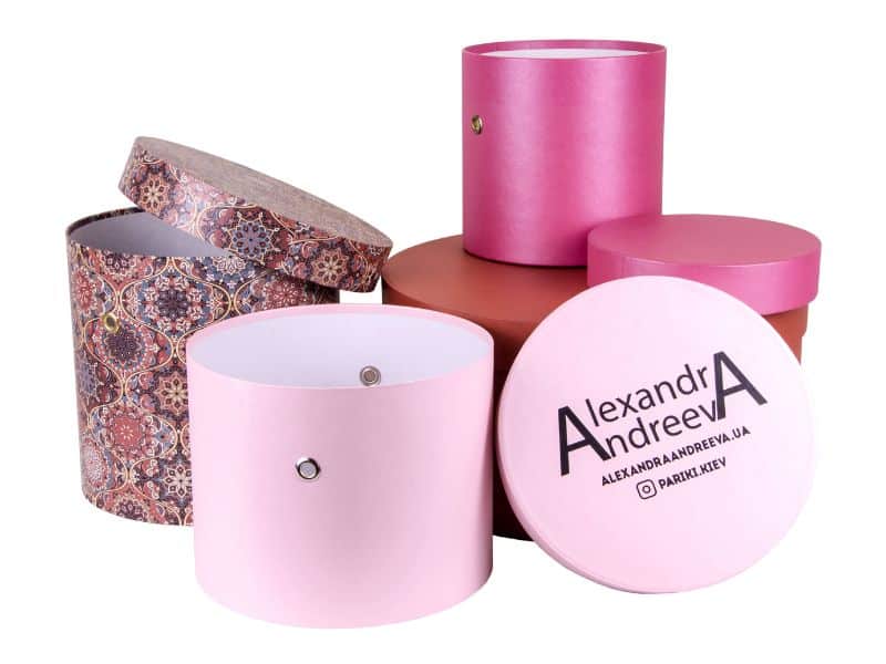 Виготовлені на замовлення круглі коробки фотографія