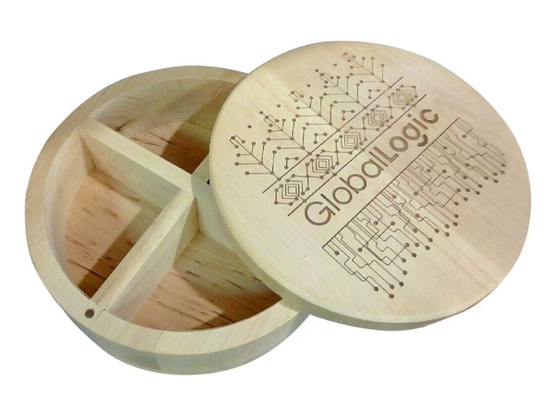 Дерев'яні коробки виготовлені на замовлення з логотипом зображення