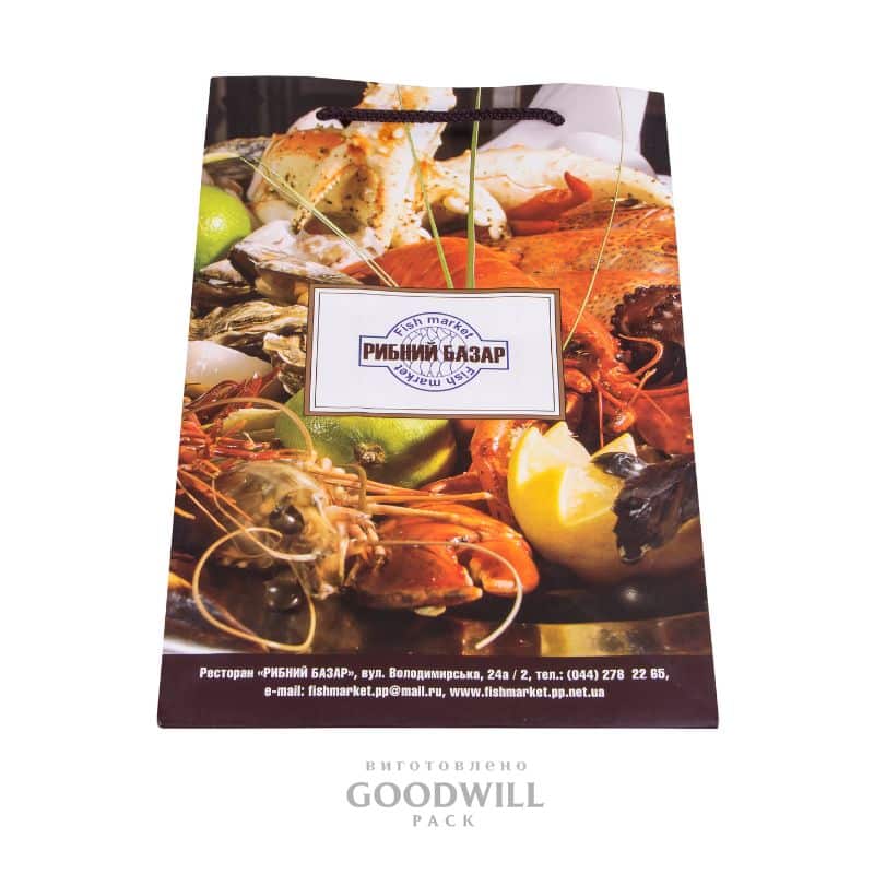 Пакет имиджевый для ресторана бумажный 22*30*12 — изображение 3