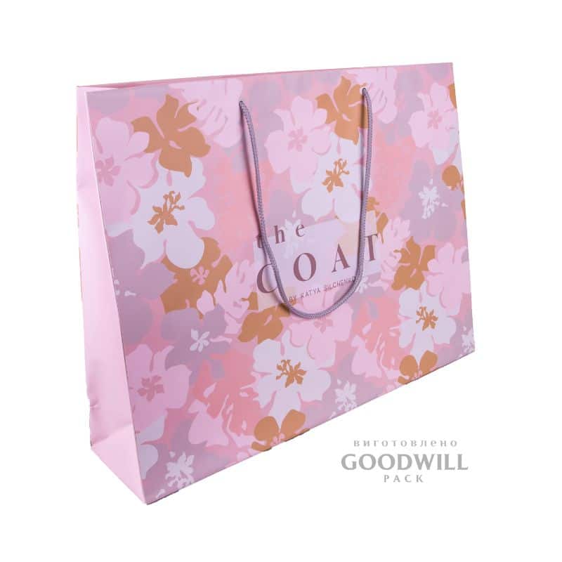 Пакет бумажный для одежды с ручками и печатью логотипа фото-2