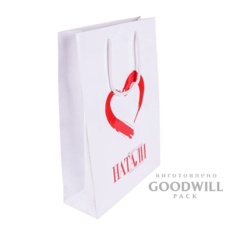 Пакет іміджевий з ручками шнурок білий фотографія