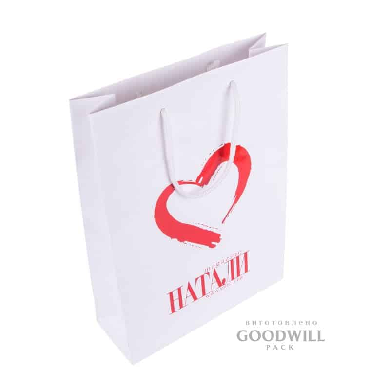 Пакет паперовий виготовлено з мелованого паперу фотографія