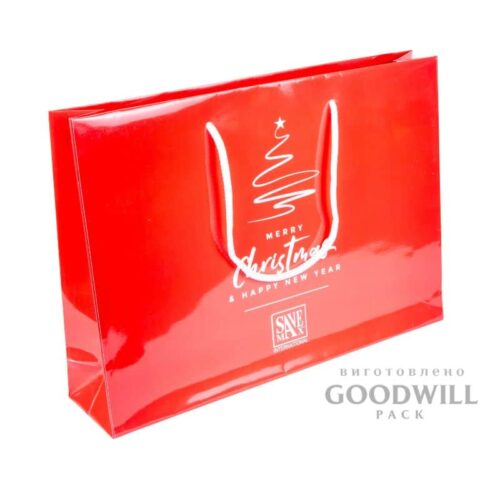 Пакет паперовий з глянцевою ламінацією та друком логотипа фотографія 1