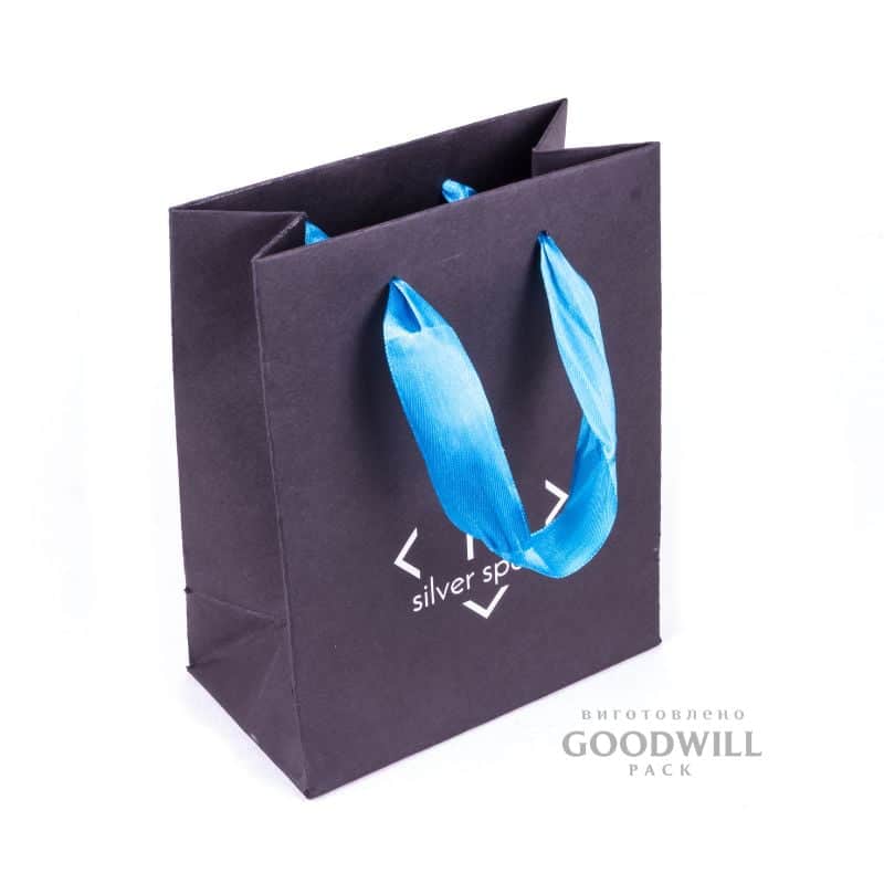 Пакет з атласними ручками паперовий 15*19*8 - Зображення 2