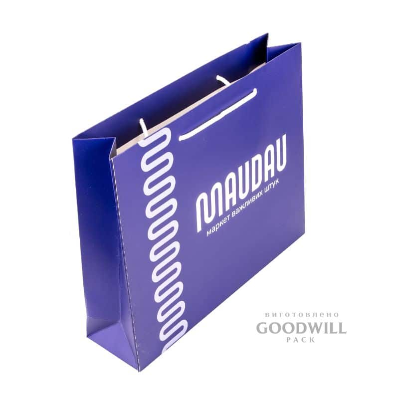Пакет из картона брендированный с ручками фото