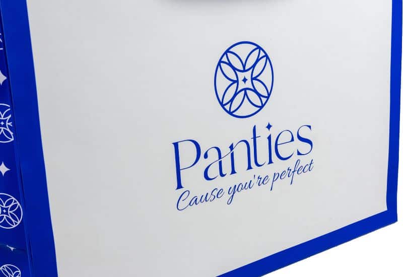 Друк логотипа на пакеті приклад фотографія