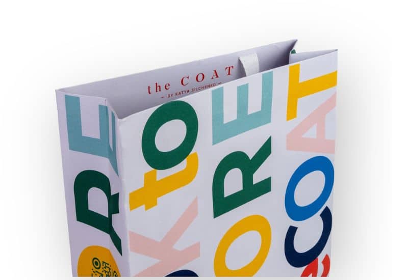 Офсетний друк логотипу на пакеті фотографія