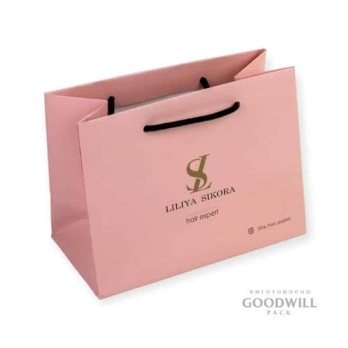 Пакет брендований для косметики з логотипом виготовлений на замовлення фотографія