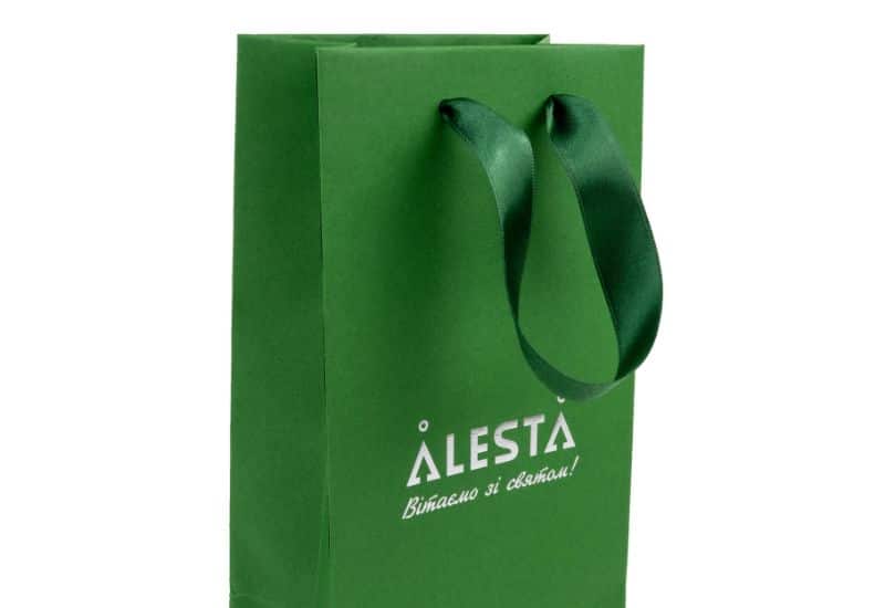 Пакет з атласними ручками зав’язаними на вузол 12*22*7 - Зображення 4