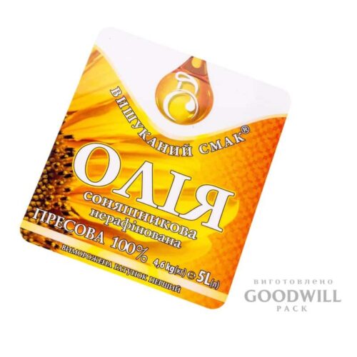 Етикетка на пляшку Олія Вишуканий смак виготовлення наклейок з логотипом фото