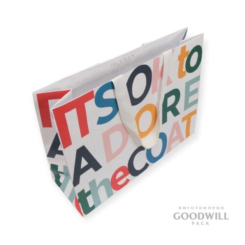 Пакет фірмовий з логотипом для верхнього одягу з друком фото