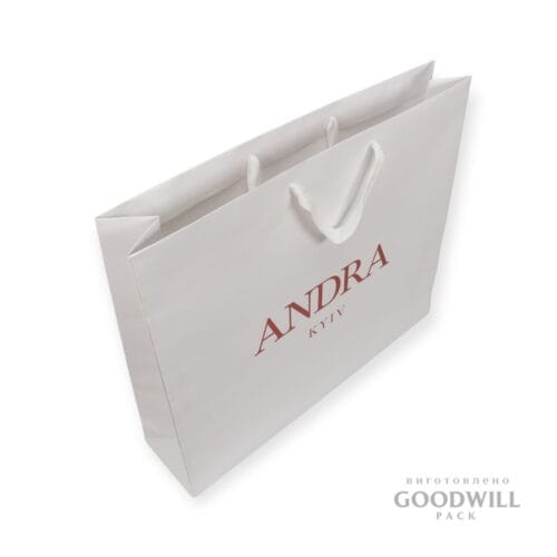 Пакет паперовий з логотипом для одягу з друком логотипа фото