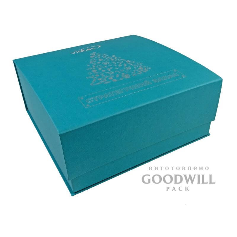 Коробка брендована для корпоративних подарунків з принтом фото