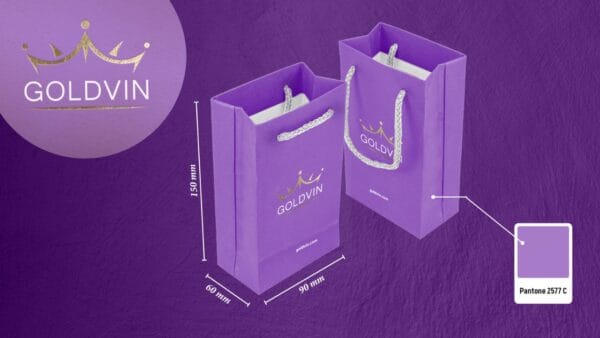 Приклад пакет з мелованого паперу для бренду Goldvin фотографія