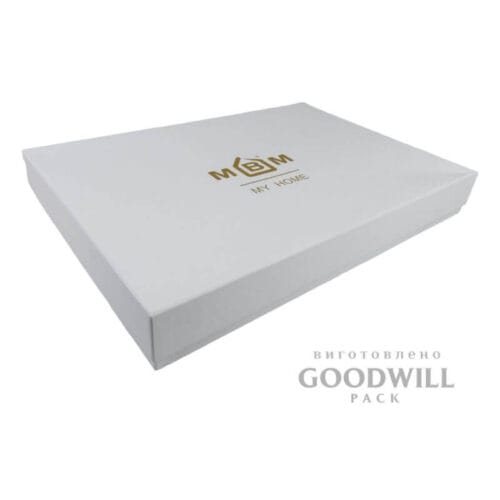 Коробка для пакування постільної білизни з друком фірмова фото