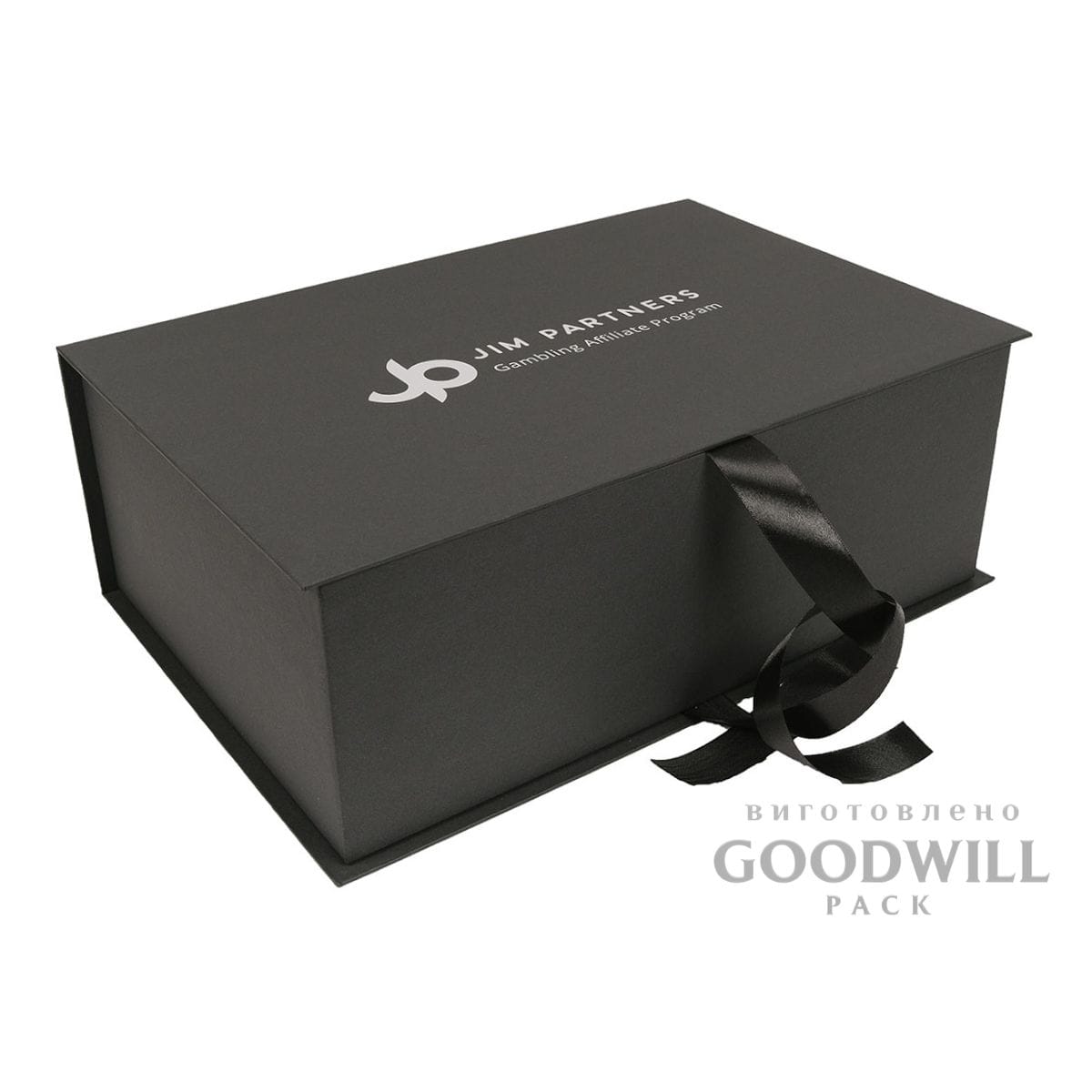 Коробка зі стрічками для корпоративних подарунків з принтом фото
