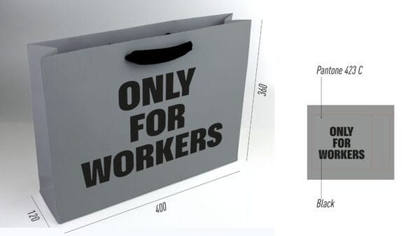 Пакет картонний для одягу з атласними стрічками фотографія