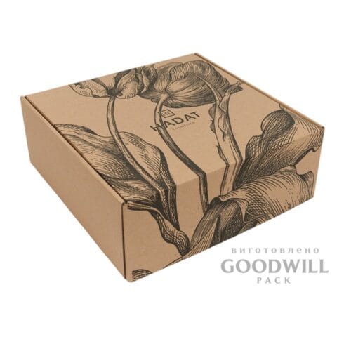 Коробка фірмова з мікрогофрокартону для косметики оригінальна фото